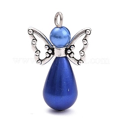 ABS Plastic & Acrylic Imitation Pearl Angel Pendants&nbsp;PALLOY-JF00550