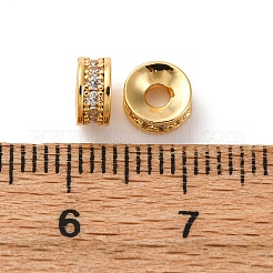 Brass Micro Pave Cubic Zirconia Beads&nbsp;KK-F898-09G
