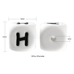 52Pcs 26 Style Food Grade Eco-Friendly Silicone Beads&nbsp;SIL-LS0001-03