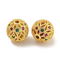 Rack Plating Brass Cubic Zirconia Beads&nbsp;KK-L215-330B-G