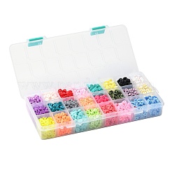240g 24 Colors Handmade Polymer Clay Beads&nbsp;CLAY-JP0001-09-6mm