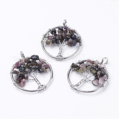 Natural Multicolor Tourmaline Pendants&nbsp;G-E419-14P