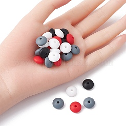 20Pcs 4 Colors Food Grade Eco-Friendly Silicone Focal Beads&nbsp;SIL-YW0001-12B