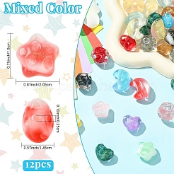 12Pcs 4 Styles Transparent Resin Beads&nbsp;RESI-YW0005-79