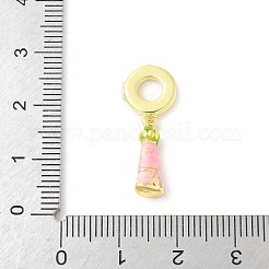 Brass Enamel Virgin European Dangle Charms&nbsp;KK-Z101-03G-01