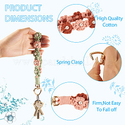 3Pcs Cotton Braided Flower Pendant Decorations&nbsp;AJEW-TA0002-72D