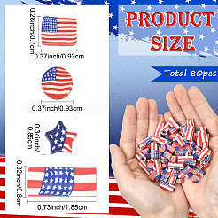 80Pcs 4 Styles Handmade Polymer Clay Beads&nbsp;CLAY-YW0002-71