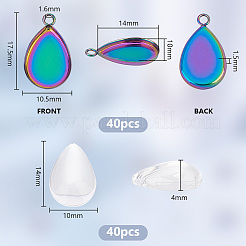 DIY Blank Teardrop Pendant Making Kits&nbsp;DIY-PH0021-48