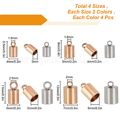 32Pcs 8 Style 304 Stainless Steel Cord Ends&nbsp;STAS-SC0003-75