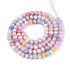 Anti-Tarnish Electroplate Rondelle Glass Beads Strands&nbsp;EGLA-T021-4mm-17-11
