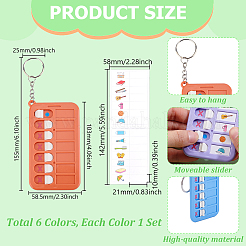 6 Bags 6 Colors ABS Plastic Memo Board Keychain&nbsp;KEYC-GA0001-57