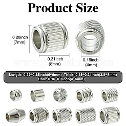 100Pcs 10 Styles 303 & 201 Stainless Steel European Beads&nbsp;STAS-CJ0002-78