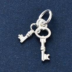 S925 Sterling Silver Double Keys Charms&nbsp;STER-K183-02B-S