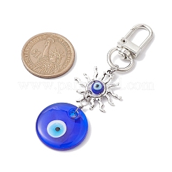 Evil Eye Lampwork Pendant Decorations&nbsp;HJEW-JM01997-01