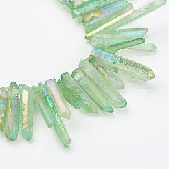 Electroplated Natural Quartz Stick Bead Strands&nbsp;G-G950-06B
