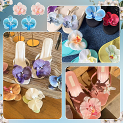 2 Pairs 2 Styles PU Leather Flower Shoe Buckle Clips&nbsp;DIY-NB0015-13