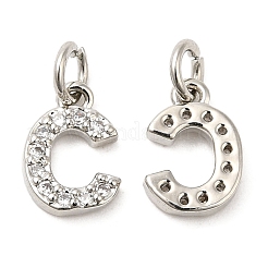 Brass Micro Pave Grade AAA Cubic Zirconia Charms&nbsp;ZIRC-P067-11P-C-NR