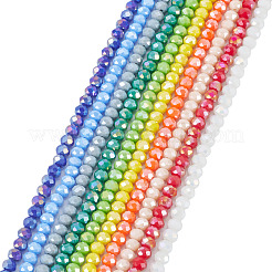 10 Strands 10 Colors Electroplate Glass Beads Strands&nbsp;EGLA-TA0013-39