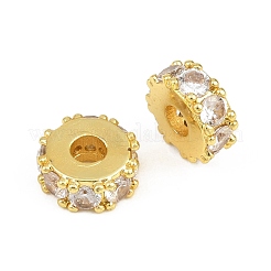 Brass Pave Clear Cubic Zirconia Beads&nbsp;CU-CBA6A75-19A-G