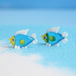Hand Blown Art Glass Fish Figurines Statues&nbsp;PW-WG826C2-01