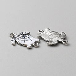 Alloy Enamel Printed Connector Charms&nbsp;ENAM-WH0065-15P-02