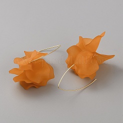 Acrylic Flower Dangle Earrings&nbsp;EJEW-WH0009-30D