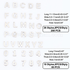 288Pcs 36 Style 304 Stainless Steel Alphabet LetterA~Z Charms and Number 1~9 Charms&nbsp;STAS-DC0002-31