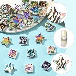 30Pcs UV Plating Printed Opaque Acrylic Beads&nbsp;OACR-FS0002-59