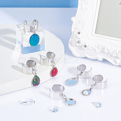 DIY Blank Charm Cuff Ring Making Kit&nbsp;RJEW-AB00006