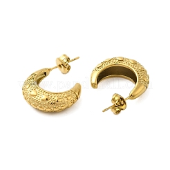 304 Stainless Steel Moon Stud Earrings for Women&nbsp;EJEW-U020-04G