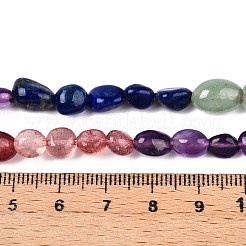 Chakra Theme Natural Amethyst & Topaz Jade & Red Agate & Quartz Crystal & Strawberry Quartz & Lapis Lazuli & Green Aventurine Beads Strands&nbsp;G-N344-07