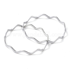 Non-Tarnish 304 Stainless Steel Wave Finger Rings&nbsp;RJEW-G298-01P