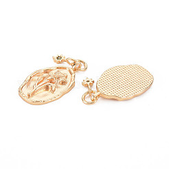Brass Olivine Rhinestone Pendants&nbsp;X-KK-S364-220
