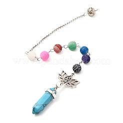 Natural & Synthetic Mixed Stone Chakra Pointed Dowsing Pendulums&nbsp;PALLOY-JF00990