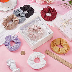 8Pcs 8 Colors Polyester Elastic Hair Accessories&nbsp;OHAR-FG0001-07
