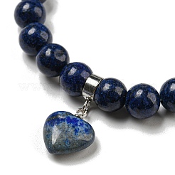 8.5mm Round Natural Lapis Lazuli Dyed Beaded Stretch Bracelets&nbsp;BJEW-C074-01K