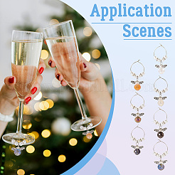14Pcs 7 Colors Glass Wine Glass Charms&nbsp;AJEW-TAC00022