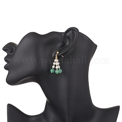 304 Stainless Steel Mixed Stone Dangle Stud Earrings&nbsp;EJEW-TA00740