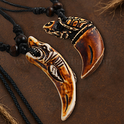 3Pcs 3 Styles Resin Fishhook Horn with Shark&nbsp;NJEW-HY0001-08A