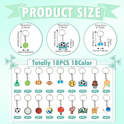 18 Pcs 18 Styles PVC Pendant Keychains&nbsp;KEYC-TA0001-58