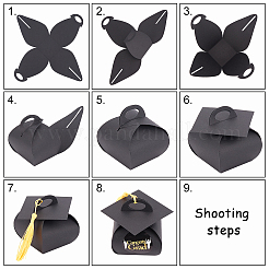 Graduation Cap Shaped Paper Gift Box&nbsp;CON-WH0072-76