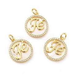 Rack Plating Brass Micro Pave Cubic Zirconia Pendants&nbsp;KK-K270-10G