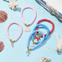 Polymer Clay Heishi Surfer Stretch Bracelet&nbsp;BJEW-JB09702