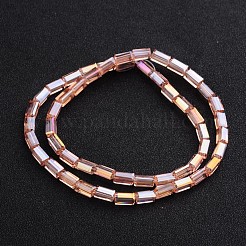 AB Color Plated Faceted Cuboid Electroplate Glass Beads Strands&nbsp;EGLA-F109-A04