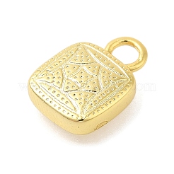 Lock Shape Rack Plating Brass Pendants Charms&nbsp;KK-S396-59G