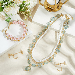 4Pcs Brass Micro Pave Clear Cubic Zirconia Chain Extender&nbsp;KK-BBC0022-80
