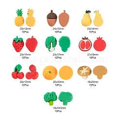 Autumn Theme 100Pcs 10 Style Resin Cabochons&nbsp;CRES-LS0001-06
