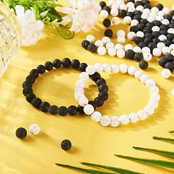2 Styles Natural Lava Rock Round Beads Strands&nbsp;G-TA0002-30
