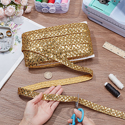 Polyester with PVC Paillette Lace Trim Ribbon&nbsp;OCOR-WH0101-91A