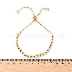 Brass Round Beads Slider Bracelets for Women&nbsp;BJEW-D317-13D-G